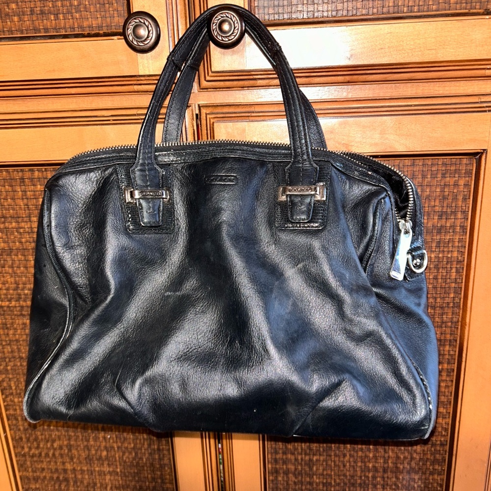 Coach Black Leather Shoulder Bag